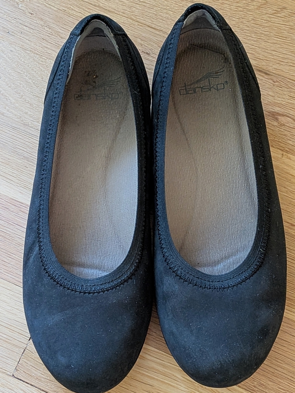 Dansko Women's Black Nubuck Ballet Flats | EU 37 | US 6.5-7